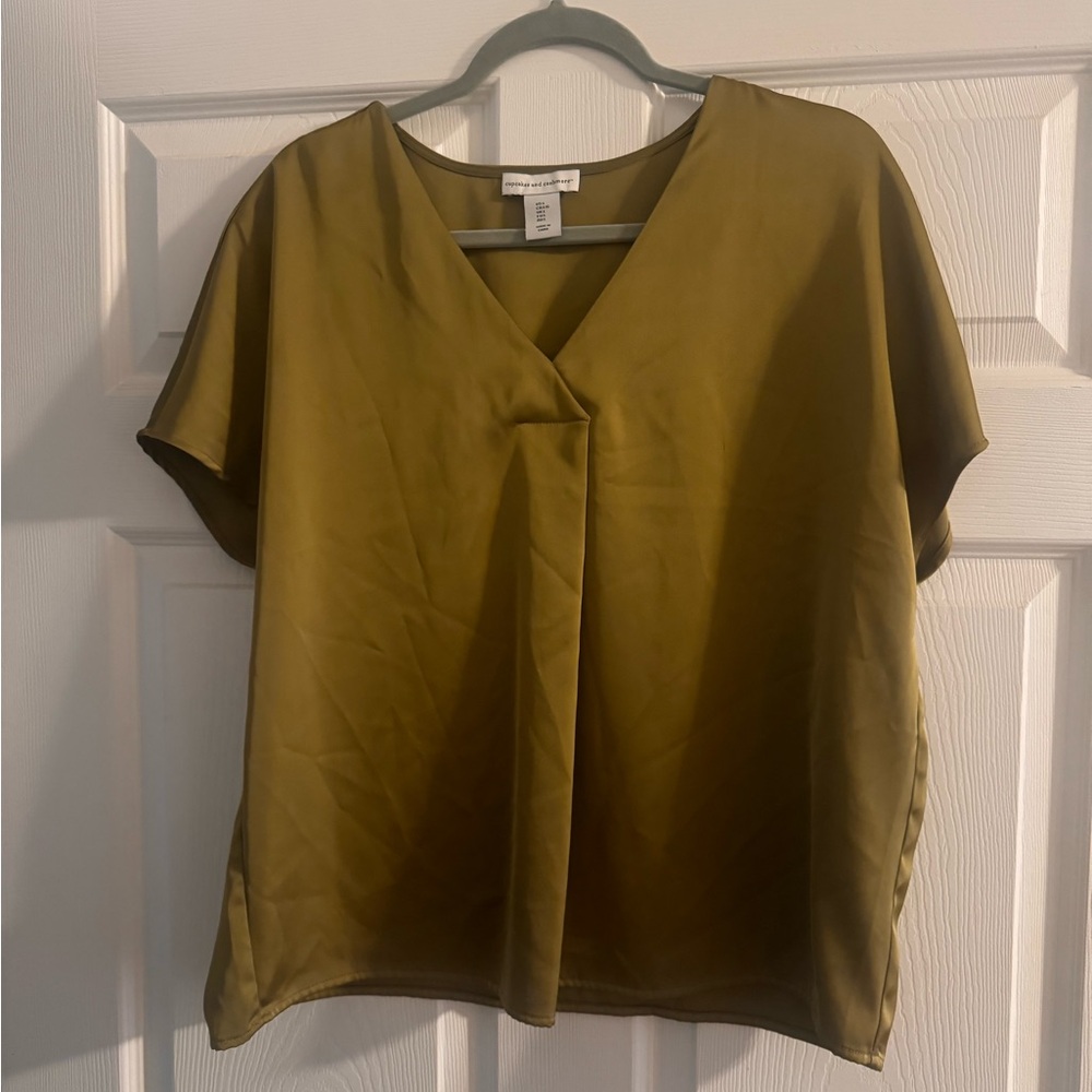 Cupcakes & Cashmere Olive Blouse
